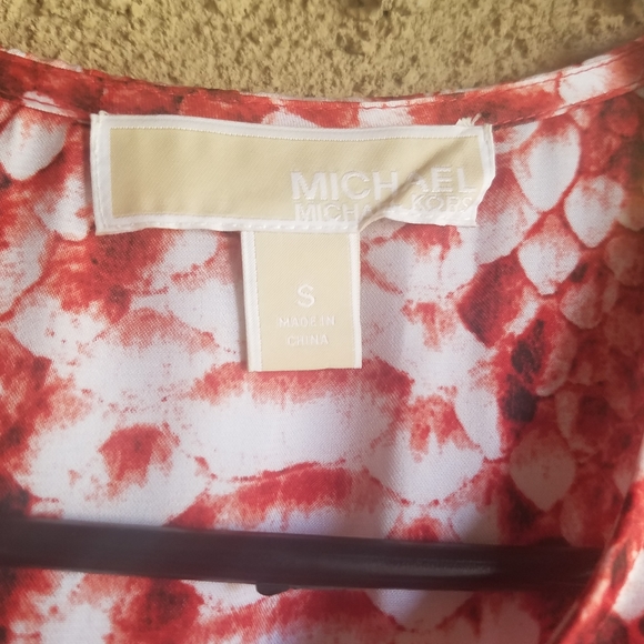 Michael Kors snakeskin print Red Dress snap button Small - Picture 4 of 8